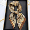 Silk-Feel Square Scarf 70 x 70 cm (27.6 x 27.6 in) Floral Satin Neckerchief – Women's Hair Band, Bandana & Wrap