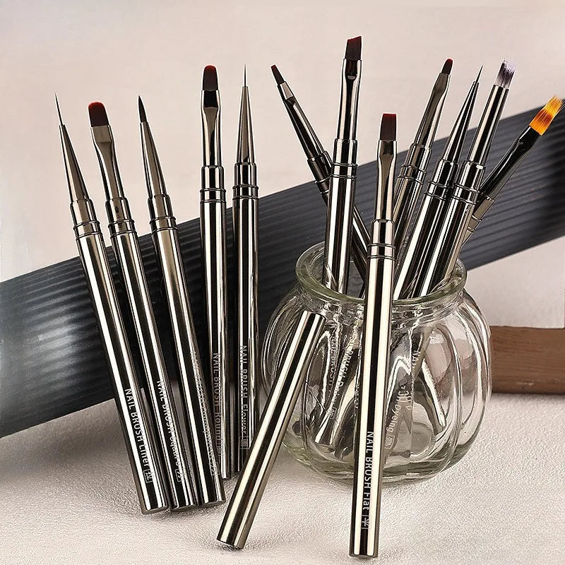Professional Nail Art Liner Brush Set — Striping & Detailing Pens, 6–25 mm (0.24–0.98 in) Tips