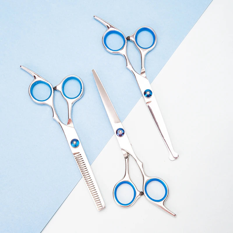 Professional Barber Hair Cutting Scissors Stainless Steel Hairdressing Shears for Salon & Home (3 Styles)