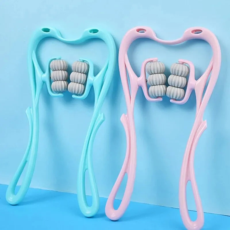 Six-Wheel Cervical Neck Massager Roller – Clip-On Manual Neck, Shoulder & Back Kneading Tool