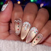24-Pack Christmas Green Snowflake Press-On Nails with Rhinestones – Holiday False Nail Set for Women