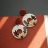 Handmade Polymer Clay Floral Wreath Earrings Set – Multicolor Christmas Holiday Studs