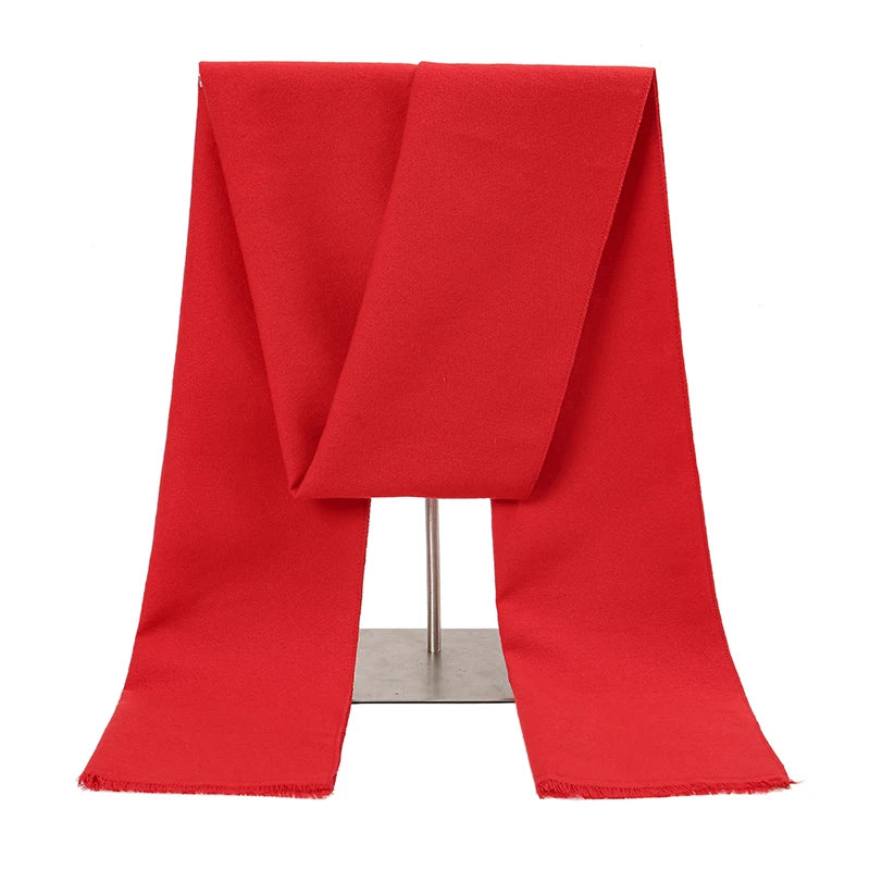 Red Cashmere Tassel Scarf Shawl Soft Winter Pashmina Wrap for Women