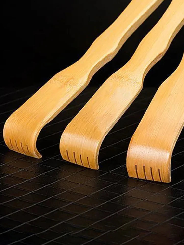 Bamboo Back Scratcher Stick with Massage Roller – Long Wooden Back Scratcher for Men & Women