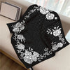 Twill Silk Square Scarf 90 x 90 cm (35.4 in) - Floral & Letter Print Women's Neck Kerchief Wrap