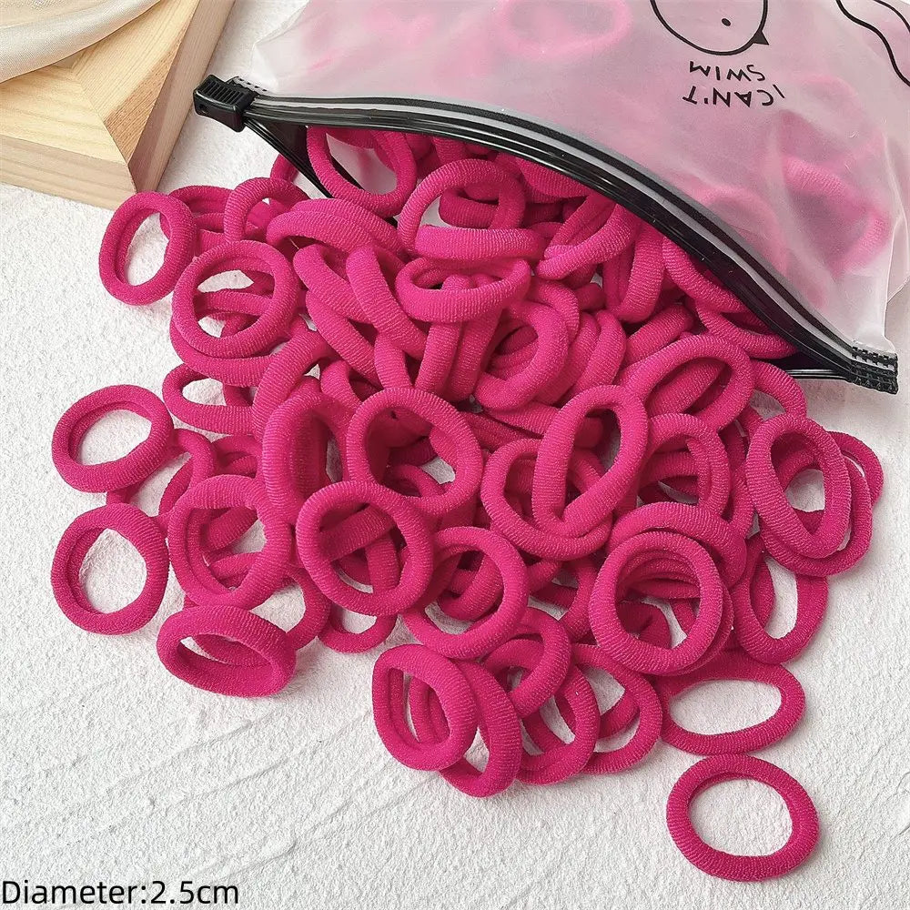 50-Pack No-Damage Elastic Hair Ties for Women & Girls – Seamless Ponytail Holders (Assorted Colors, Includes Black)