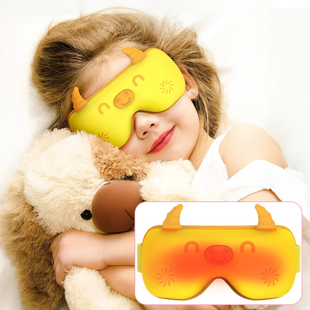 Mini Heated Eye Massager — Smart Rechargeable Eye Mask with Hot Compress, Pneumatic & Vibration Massage, Bluetooth Music for Relaxation & Eye Care