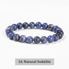 Natural Stone Beaded Bracelet 6/8/10mm — Obsidian Fluorite Quartz Jasper Stretch Yoga Bracelet for Women & Men