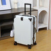 Aluminum Frame Spinner Luggage – Hardside Polycarbonate Suitcase 20/24/26/28 in (50/61/66/71 cm) with Built-in Combination Lock & Leather Trim