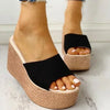 Women's Summer Peep-Toe Gladiator Wedge Sandals - High Heel Platform Slip-On Casual Shoes