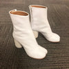 Split-Toe Leather Tabi Ankle Boots for Women - Chunky Round High Heel, Autumn/Winter