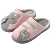 Women's Cotton Plush Lucky Cat Slippers - Cute Cartoon Warm Indoor Autumn/Winter Home Slippers