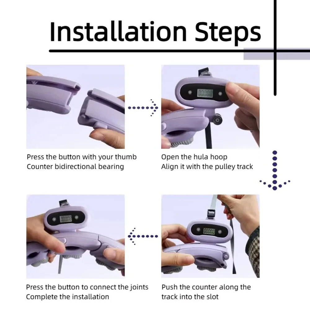 Smart Detachable Hula Hoop with Digital Counter — Waist Shaping Exercise Hoop for Slimming & Ab Toning
