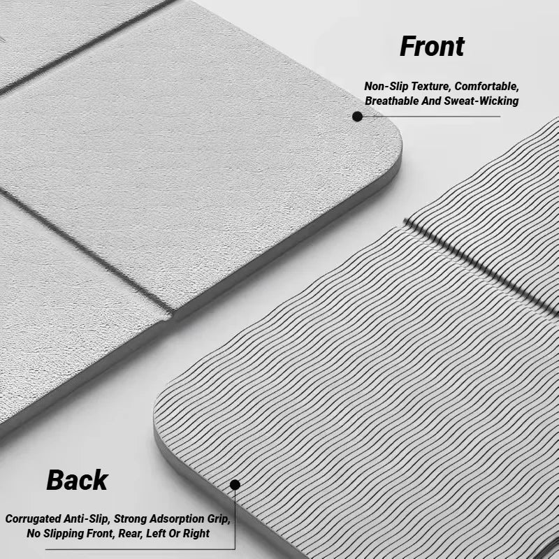 Foldable TPE Travel Yoga Mat – 183 x 61 cm (72 x 24 in), 5 mm Double-Sided Non-Slip for Pilates & Workouts