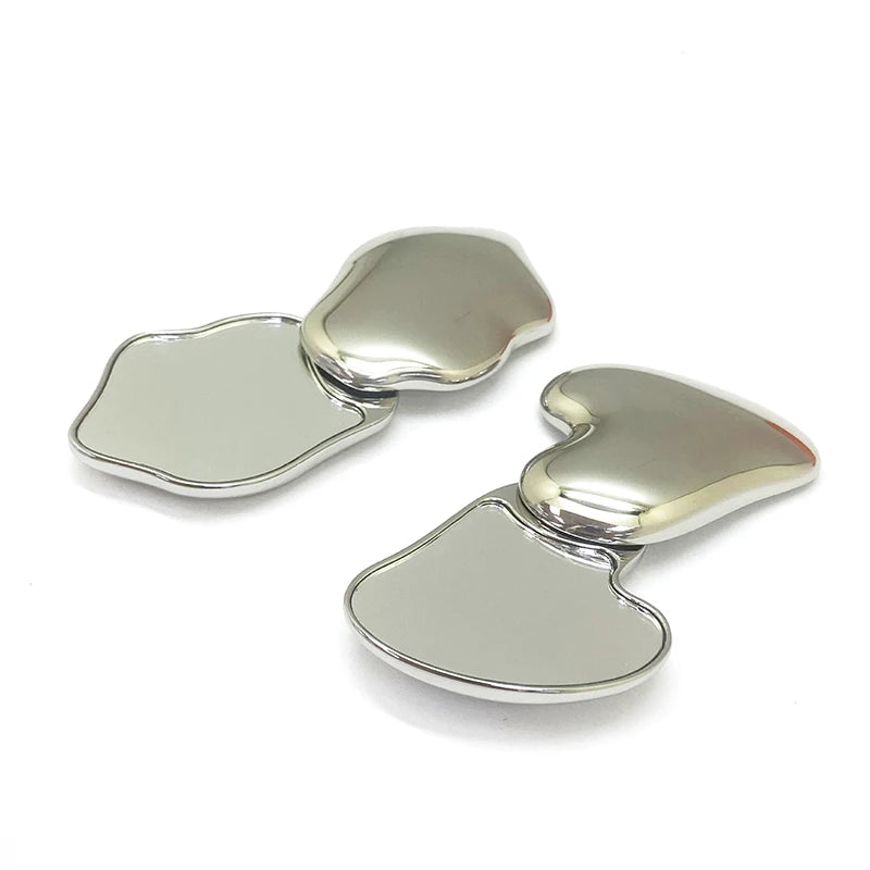 Heart Shaped Portable Makeup Mirror - Compact Rotating Handheld Metal Cosmetic Mirror for Girls & Students