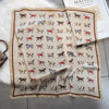 Polyester Satin-Look Square Scarf 70 x 70 cm (27.6 x 27.6 in), Cat Print Headscarf, Neck Wrap, Bandana for Women