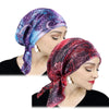 Satin Pre-Tied Turban Headband Paisley Print Soft Flexible One-Size Headscarf Chemo Cap Ladies Head Wrap Bandana