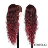 Long Ombre Blonde Synthetic Clip-In Braided Wavy Ponytail Hairpiece — Black to Brown Hair Extension