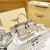 Minimalist Contrast Color Small Box Crossbody Bag for Women High-End Portable Satchel