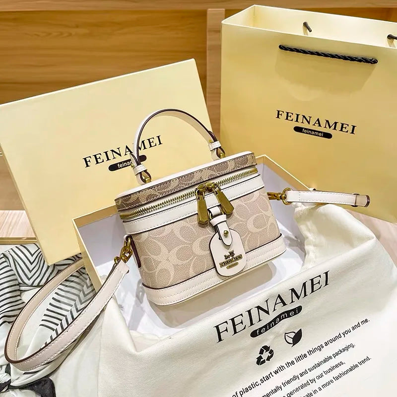 Minimalist Contrast Color Small Box Crossbody Bag for Women High-End Portable Satchel