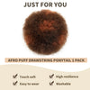 Kinky Curly Remy Human Hair Ponytail Afro Puff Drawstring Clip-In High Bun Updo Extension for Black Women