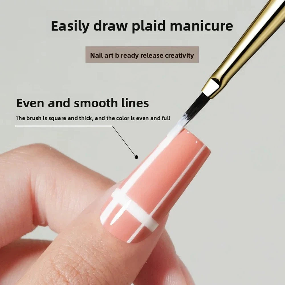 Plaid Nail Art Brush 0.5mm Fine Detail Brush for Tartan, Lines & Gel Acrylic Nails