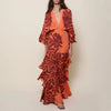 Maxi Floral Strapless Ruffle Bandeau Sundress - Sleeveless A-Line Floor-Length Dress