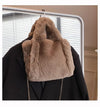 IMYOK Faux Fur Plush Shoulder & Crossbody Tote Bag — Soft Women's Casual Fashion Handbag (Small & Large)