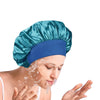 Satin Wide Brim Nightcap Silky Bonnet Hair Wrap for Sleeping Elastic Soft Band Sleep Cap for Women