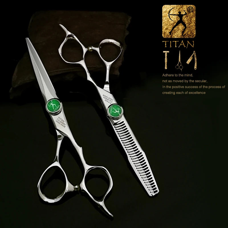Titan Hairdressing Scissors 6-Inch Professional Barber Cutting & Thinning Shears