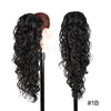 Long Ombre Blonde Synthetic Clip-In Braided Wavy Ponytail Hairpiece — Black to Brown Hair Extension