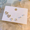 S925 Silver Needle Mini Stud Earrings Set for Women and Girls, Cute Geometric Fashion Jewelry Gift