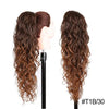 Long Ombre Blonde Synthetic Clip-In Braided Wavy Ponytail Hairpiece — Black to Brown Hair Extension