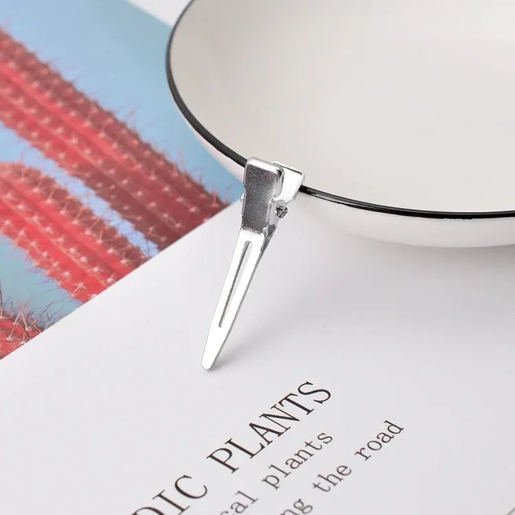 10-Pack No‑Bend Toothless Tip Hair Clips – Salon Non‑Crease Metal Hairpins for Styling & Makeup (Silver)