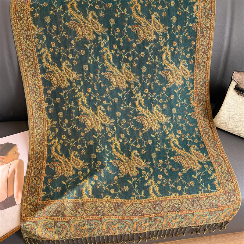 Cashmere-Feel Pashmina Shawl – Women's Warm Winter Scarf Wrap, 70 x 190 cm (27.6 x 74.8 in)