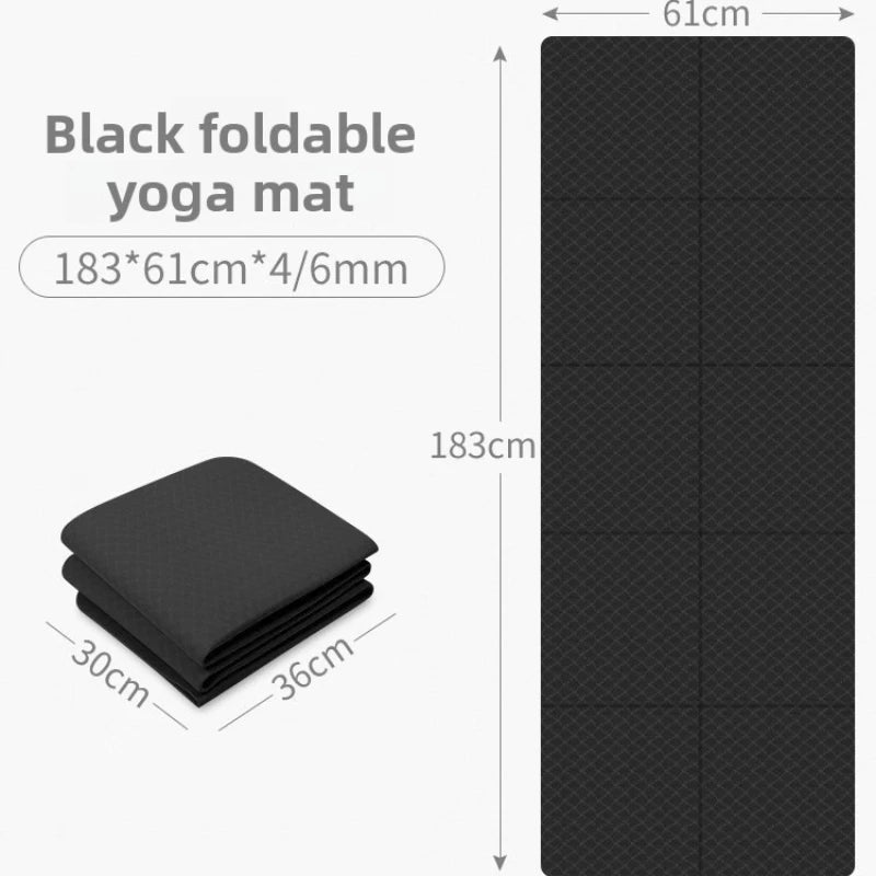 Foldable Yoga Mat Eco Friendly Tpe Folding Travel Fitness Exercise Double Sided Non-Slip For Pilates & Floor Workouts