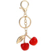 Cherry Crystal Bag Charm Keychain Red Pink Fruit Pendant Key Ring for Women & Girls Purse Charm Gift