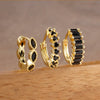 3-Pack Dainty Stainless Steel Small Huggie Hoop Earrings Set with Horse Eye Cubic Zirconia for Women
