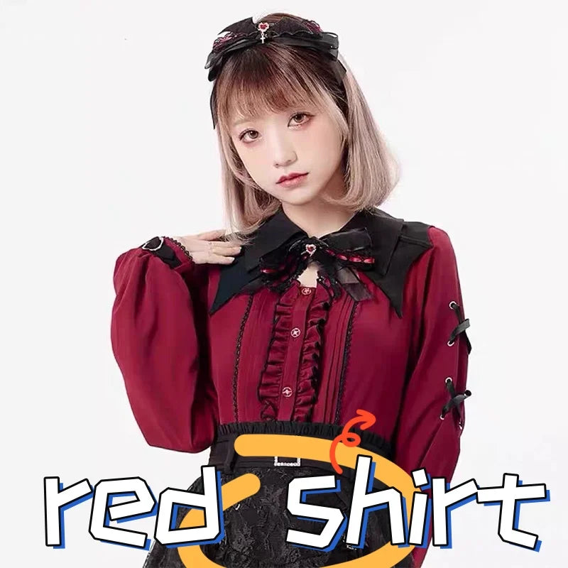 Kawaii Jirai Kei Lolita Y2K Peter Pan Collar Blouse Long Sleeve Cute Japanese-Style Aesthetic Top