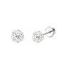 2-Pack Stainless Steel Heart & Moon Screw-Back Stud Earrings for Tragus & Cartilage Piercing, Silver
