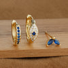 3-Pack 18K Gold Plated Stainless Steel Evil Eye Hoop Earrings with Blue Cubic Zirconia – 20mm (0.79 in) Cartilage Piercing Set for Women