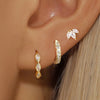 3-Pack Crystal Flower Tragus and Huggie Hoop Earring Set Gold & Silver for Cartilage, Helix & Lobe Piercing