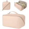Large Capacity PU Leather Travel Makeup Bag – Water-Resistant Cosmetic & Toiletry Organizer