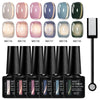 7-Piece Cat Magnetic Gel Nail Polish Set — Long-Lasting Glitter UV/LED Soak-Off Gel Kit for DIY Manicure