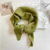 Women’s Korean-Style Triangle Knit Wool-Blend Scarf Shawl, Warm Winter Neck Wrap — 80–120 cm (31–47 in)