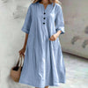 Casual Loose V-Neck Mini Dress with Pockets – Half Sleeve A-Line Summer Dress