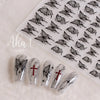 Gold Snowflake & Snowman 3D Self-Adhesive Christmas Nail Stickers with Rhinestones, 10.3 x 8 cm (4.06 x 3.15 in) Sheet