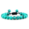 8mm Tiger Eye & Lava Stone Adjustable Braided Bracelet — Unisex Beaded Yoga Healing Energy Bracelet