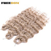 Synthetic Braiding Hair Extensions 24 in (60 cm) Loose Deep Wave Ombre Brown Rainbow Twist Crochet 3-Pack