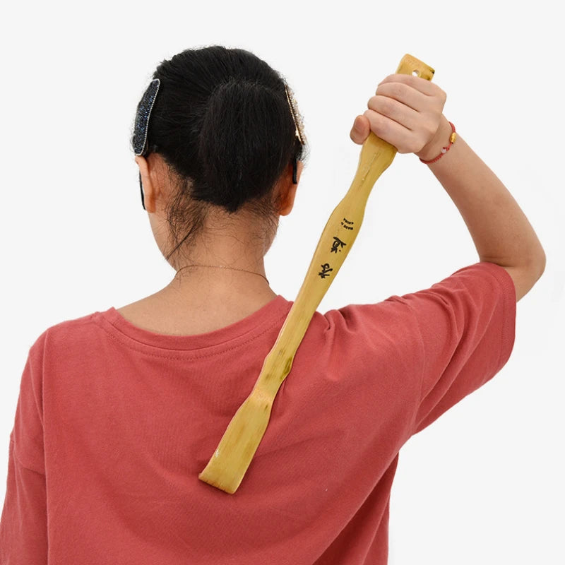 Durable Bamboo Back Scratcher & Wooden Body Roller Stick – Ergonomic Massager for Neck, Back & Shoulders